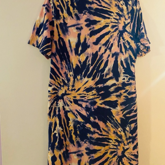 Adidas Tie Dye T-shirt Dress in Blue, Pink and Orange Size Small - Picture 4 of 4